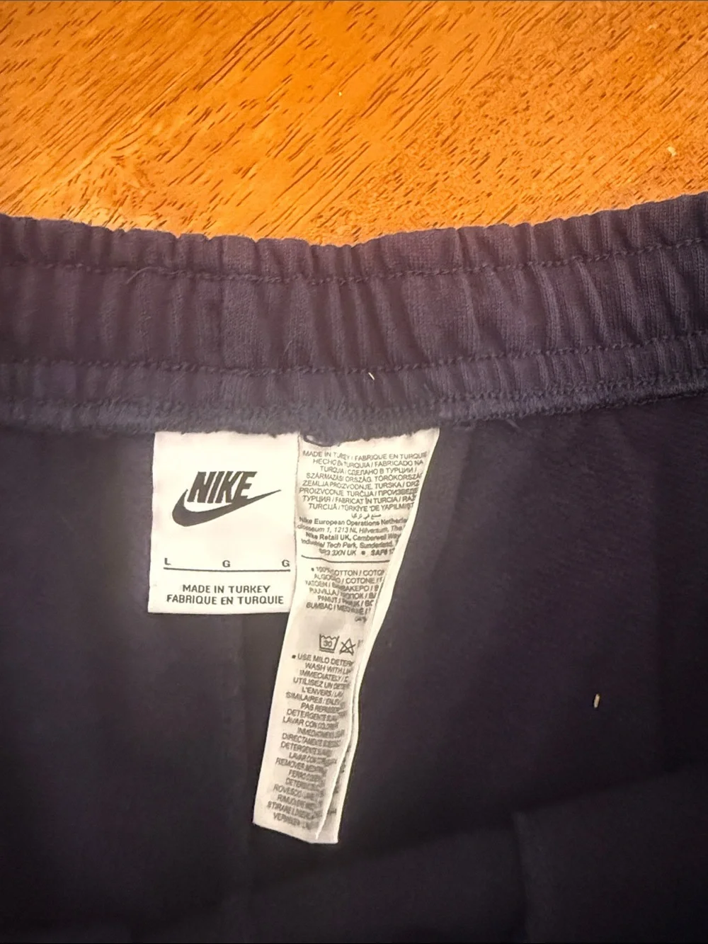 Nike Navy Sweatpants with Royal Blue Side Stripes xl